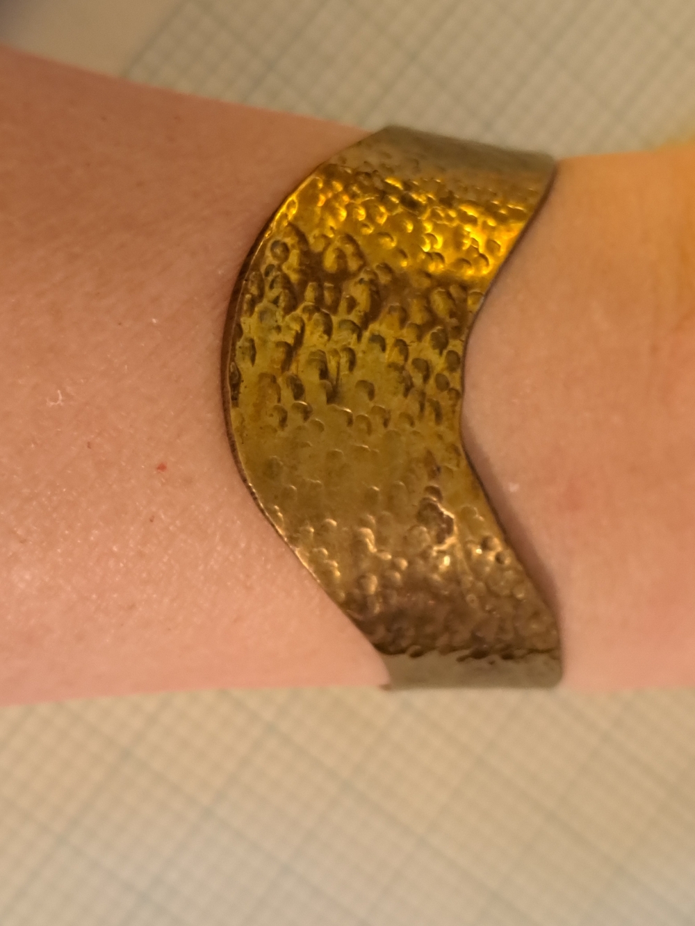 Gold-Tone Hammered Metal Cuff Bracelet - Gold
